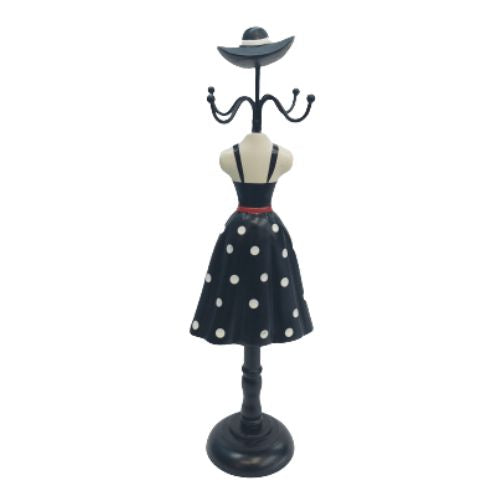 Black Dress with White Polka Dots Jewellery Stand
