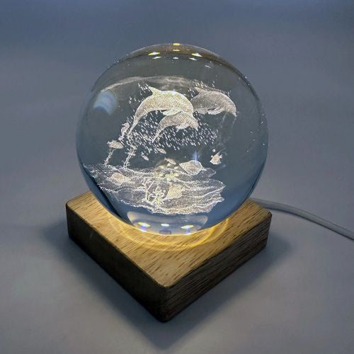 Dolphins Crystal Ball with Light