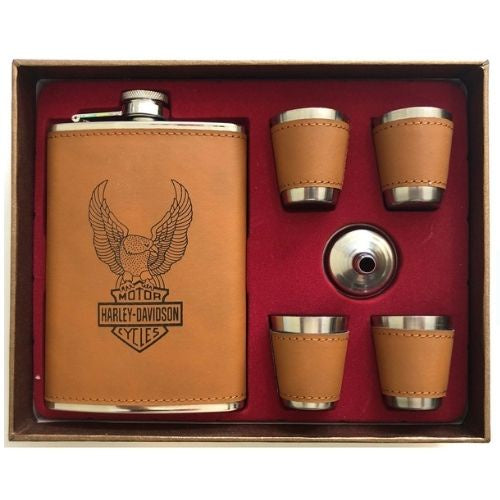 Harley Davidson Hip Flask Set