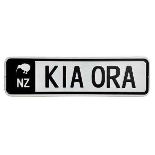 Kia Ora Number Plate Sign