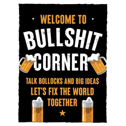 Bull Corner Tin Sign