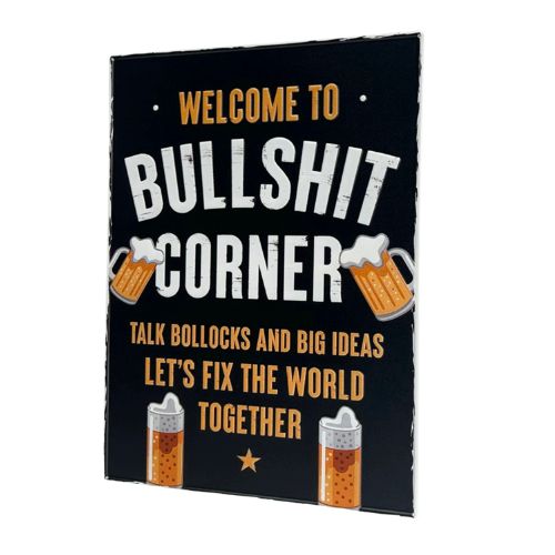 Bull Corner Tin Sign