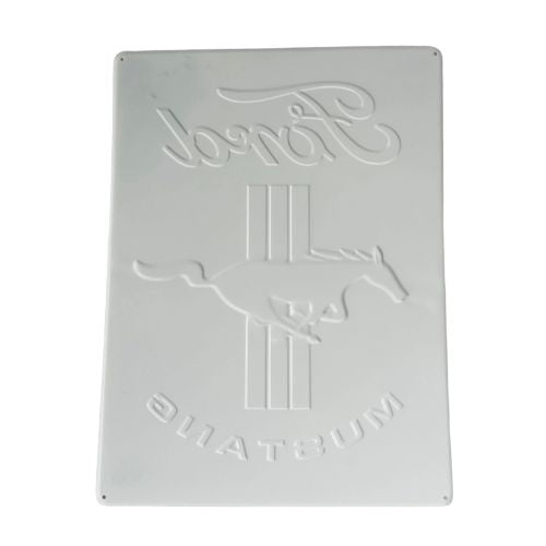 Ford Mustang White Tin Sign