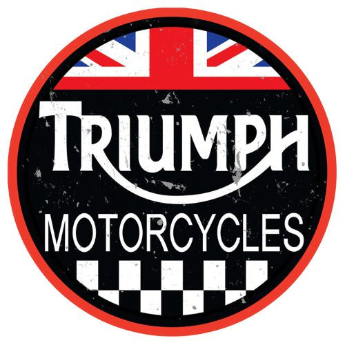 Triumph Round Tin Sign