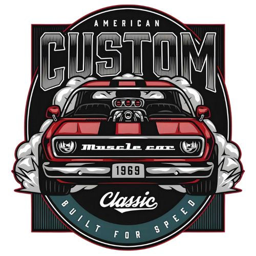 American Custom Muscle Car Tin Sign