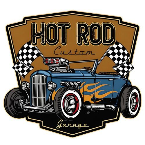Hot Rod Custom Tin Plaque