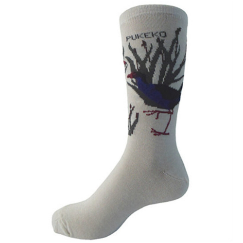 Possum & Merino Pukeko Socks - Beige