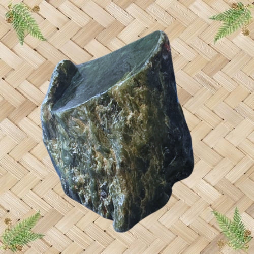 NZ Greenstone Polished Rock - Kiwi