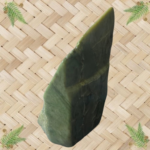 NZ Greenstone Polished Rock - Slice