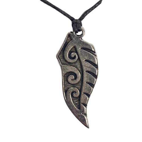 Silver Fern Engraved Pewter Pendant