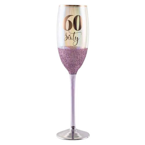 Glitterati Champagne Glass - 60th