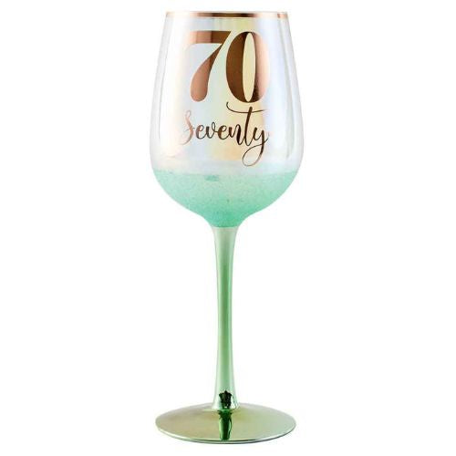 Glitterati Wine Glass - 70th