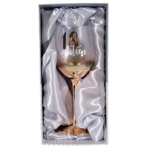 Rose Gold Ombre Stem Wine Glass - 18th