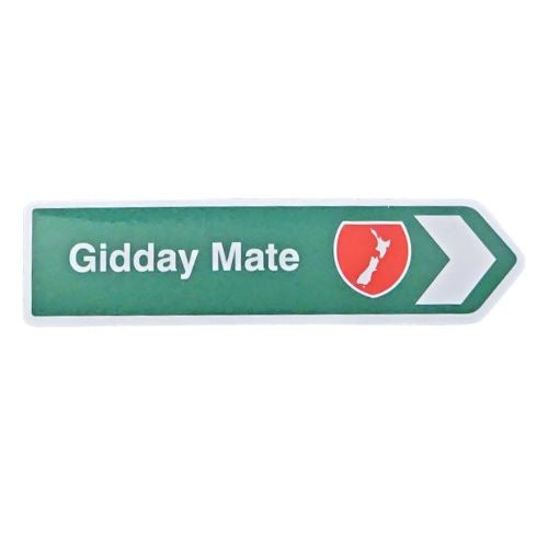 Gidday Mate Roadsign Magnet Green