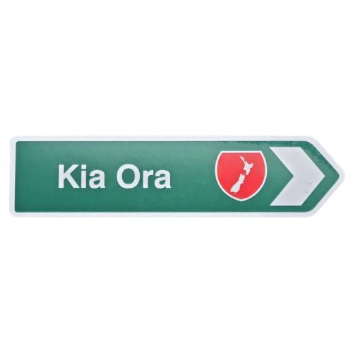 Kia Ora Roadsign Magnet Green