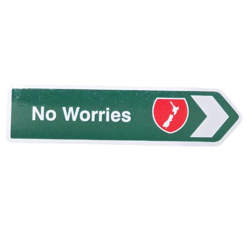 No Worries Roadsign Magnet Green