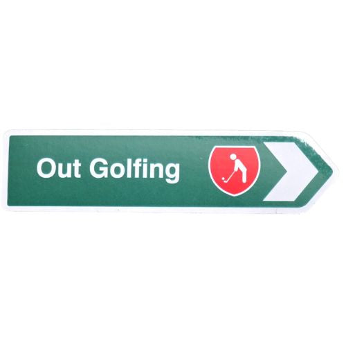 Out Golfing Roadsign Magnet Green