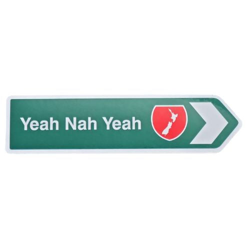 Yeah Nah Yeah Roadsign Magnet Green