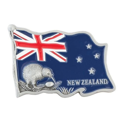 Kiwi Flag Magnet Pewter