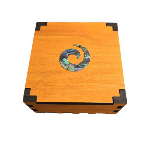 Rimu Veneer Giftbox with Paua Koru
