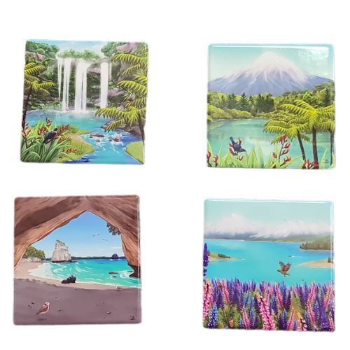 Sophie Blokker Ceramic Coasters - NZ Scenery