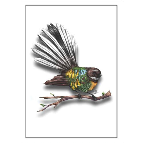 Sophie Blokker Greeting Card - New Zealand Fantail