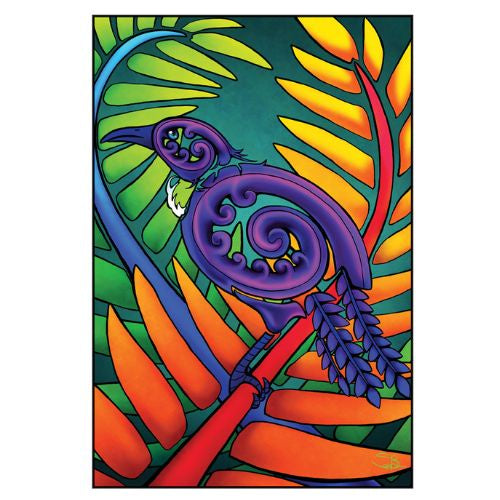 Sophie Blokker Greeting Card - Koru Tui Bright