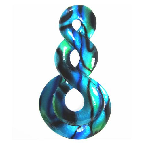 Koru Triple Twist Metal Wall Hanging Blue Green - Small