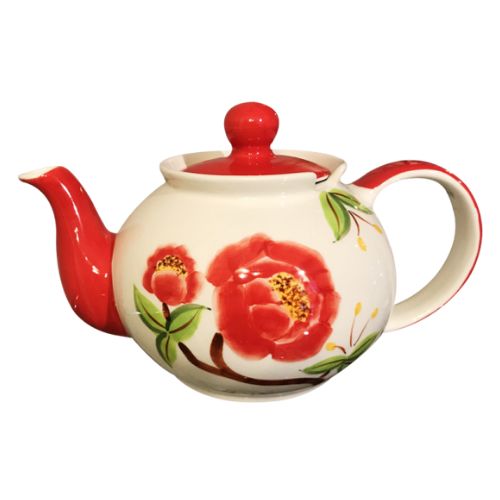 Red Flower Infuser Teapot