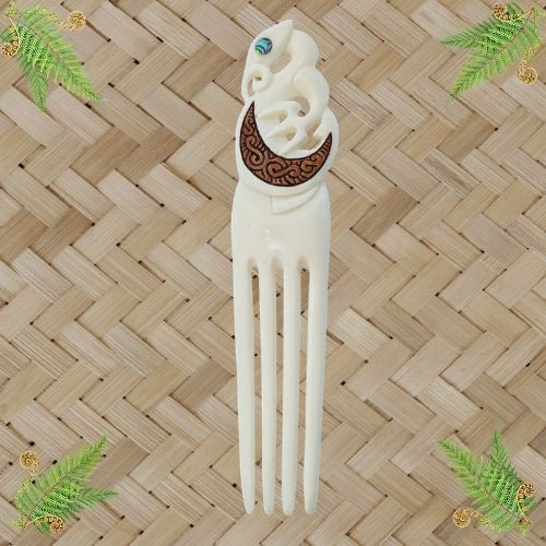 Bone Manaia Heru with Stain - 150mm