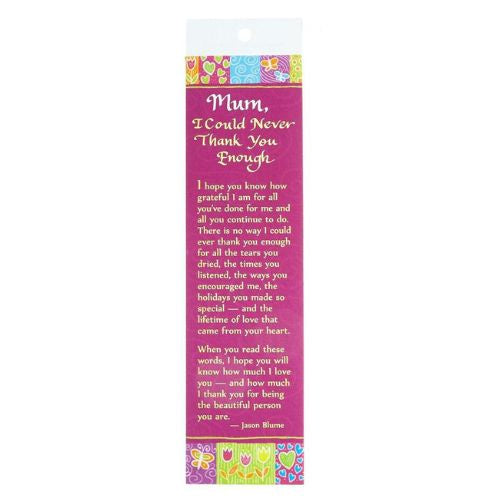 Mum Thank You Bookmark
