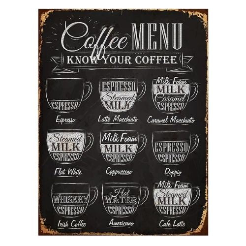 Coffee Menu Sign