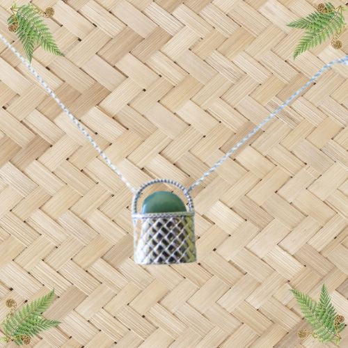 Sterling Silver Kete with NZ Greenstone Pendant