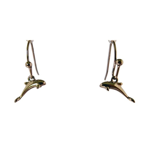 Dolphin Drop Silver Earrings