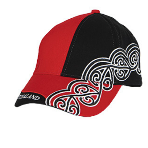 Adults Red & Black Pattern Cap