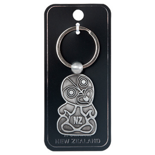 Tiki Metal Keyring Pewter