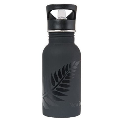 Black Silver Fern Drink Bottle 400ml