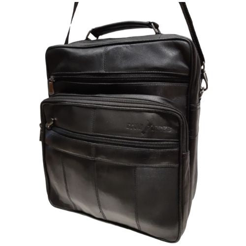 Leather Manbag - Black