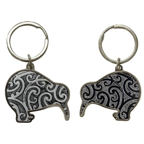 Tattoo Double Sided Kiwi Shape Keyring