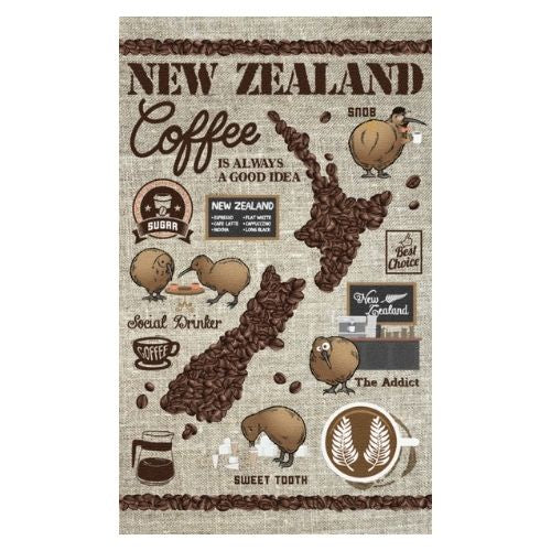 Coffee Kiwis Hand Towel
