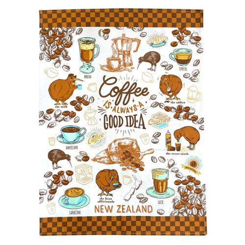 Kiwi & Coffee Tea Towel