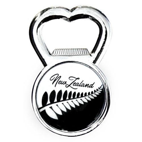 Black & White Fern Bottle Opener Magnet