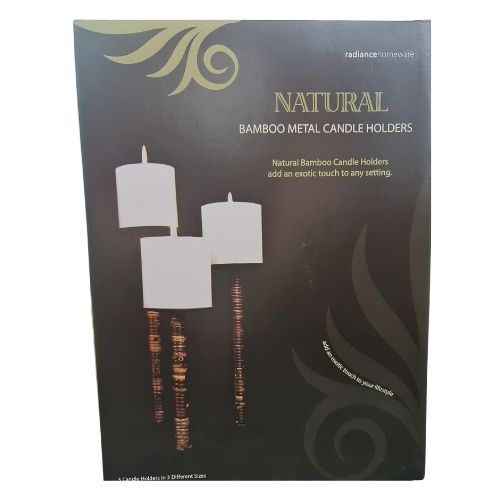 Bamboo Metal Candle Holders