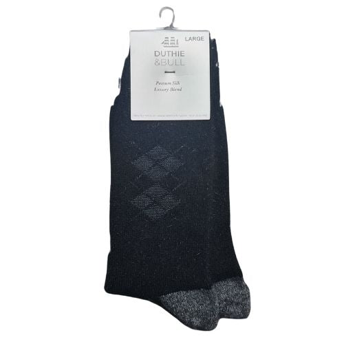 Mens Possum & Merino Socks - Argyle Dress - Graphite
