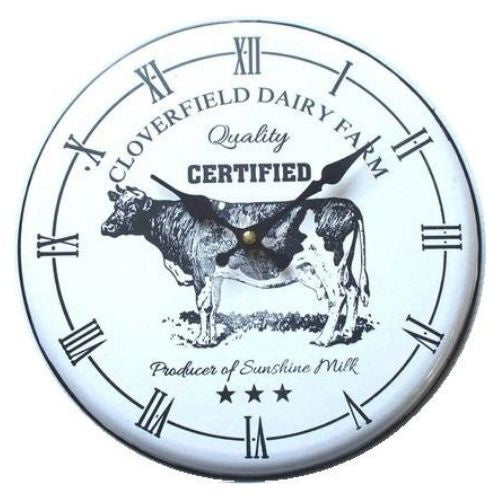 Iron Clock - Cow - 29cm