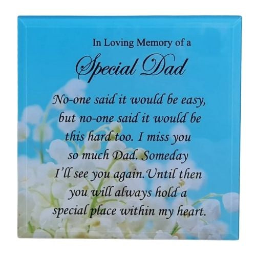Special Dad Memory Glass Plaque