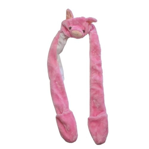 Unisex Lady Pig Animal Warm Hat/Cap Beanie with Mittens