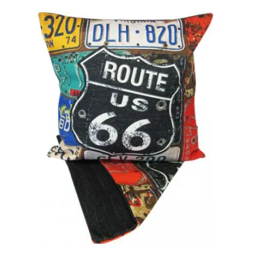 Route 66 Plates Cushion Cover