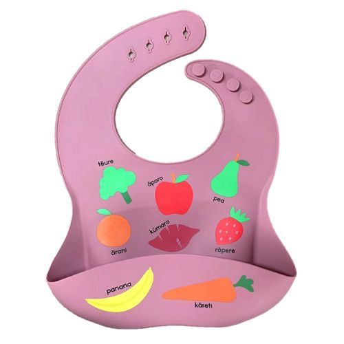 Kiwi Kids Silicone Bib Fruit & Veggies