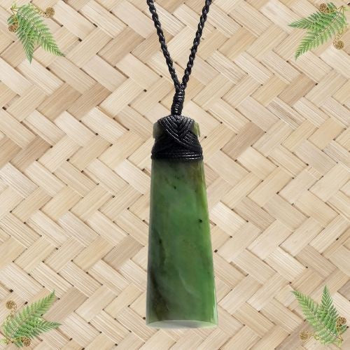 NZ Greenstone Toki Pendant - 92mm